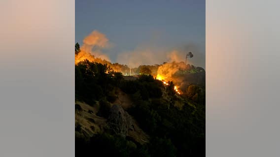 Berkeley Hills blaze on Grizzly Peak Boulevard