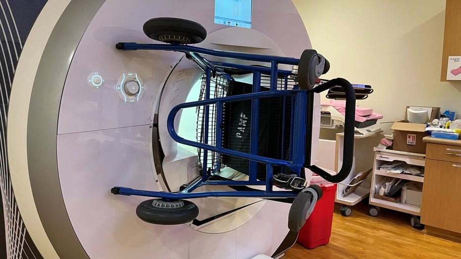 Wheelchair inside MRI scanner