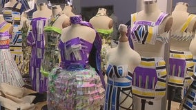 BART's old paper tickets transformed into fashionable dress designs