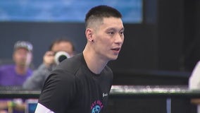 Basketball star Jeremy Lin takes on tennis pro Michael Chang in charity pickleball tournament