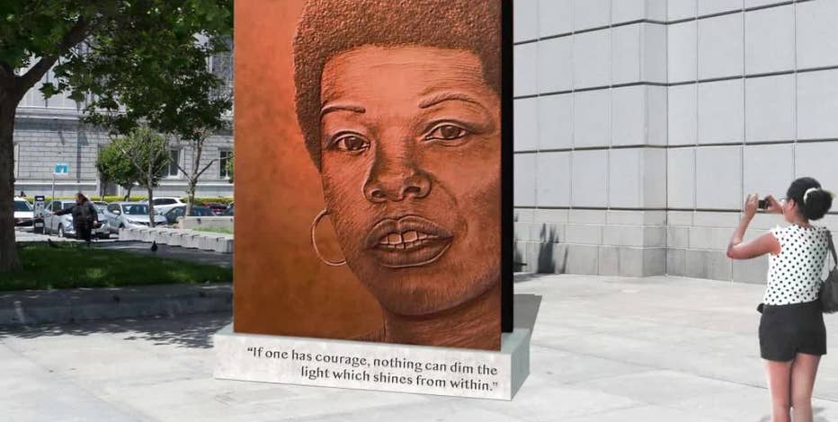 Maya Angelou monument unveiled at San Francisco Public Library