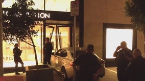 VIDEO: Car rams Louis Vuitton glass doors in Union Square