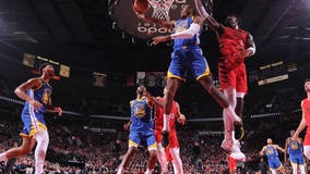 Warriors thrill fans with win against Trail Blazers in season opener