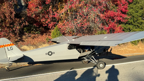 Small plane lands on Cupertino freeway