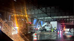 Jack-knifed big rig ties up traffic by Bay Bridge