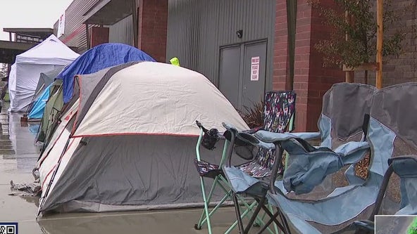 Shoppers seeking limited edition deals camp in the rain at new Pleasanton Costco