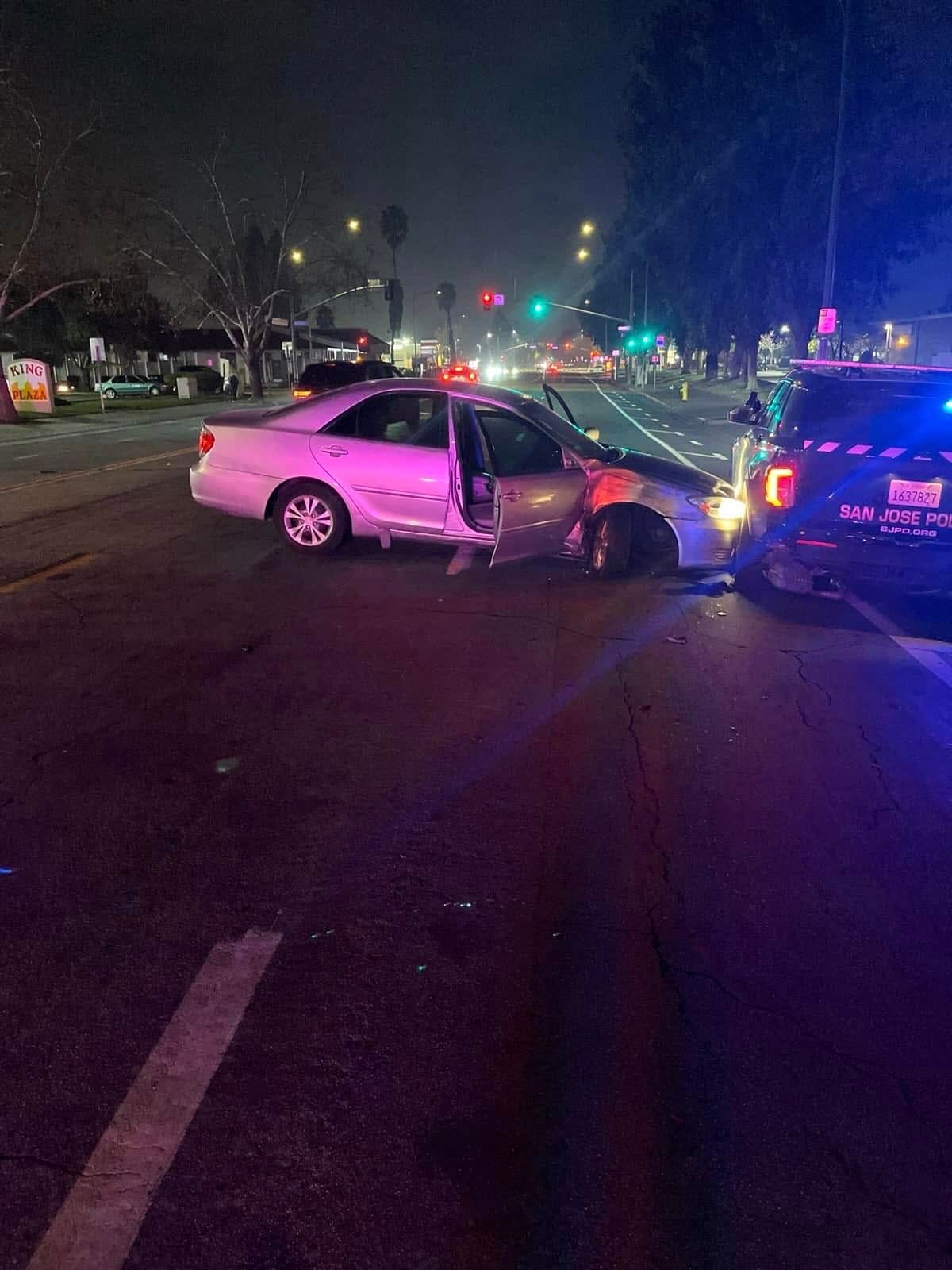 San Jose police officers hit by alleged drunk driver while in patrol cars