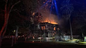 VIDEO: Historic Bidwell Mansion burns in Chico structure fire