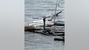 Santa Cruz Wharf collapse: Man rescued from floating debris after waving for help