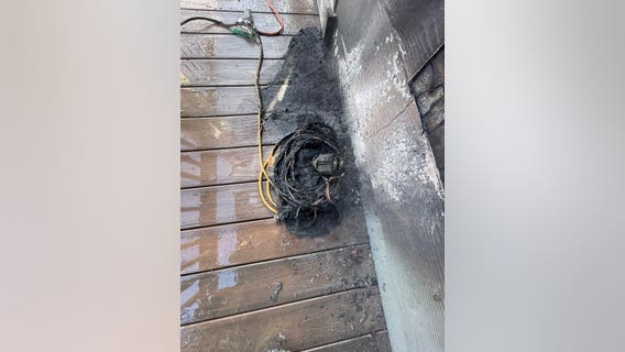 Inflatable holiday décor sparks fire at North Bay home