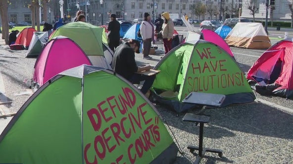 Tent city pops up near San Francisco City Hall to raise awareness of homeless