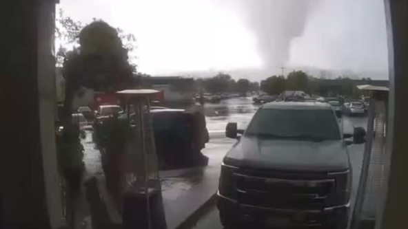 EF1 tornado in Scotts Valley, big rigs and cars overturned from high-speed winds