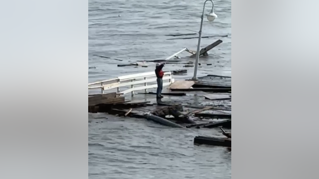 Santa Cruz Wharf collapse: Man rescued from floating debris after waving for help