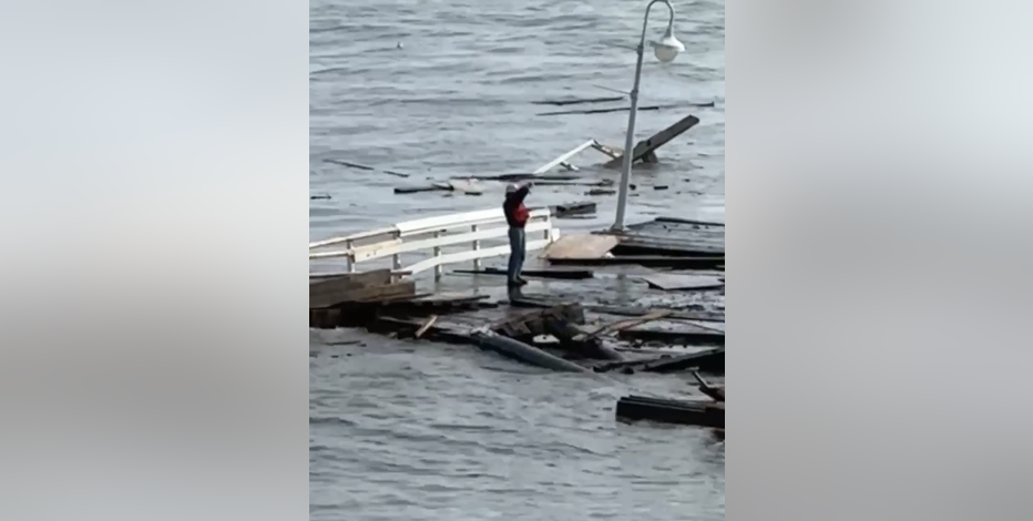Santa Cruz Wharf collapse: Man rescued from floating debris after waving for help