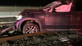 1 dead after SUV driver crashes through chain link fence, lands on BART tracks in Pittsburg