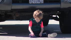 Adorable moment: Toddler plays with toy cars on freeway during Highway 24 shutdown