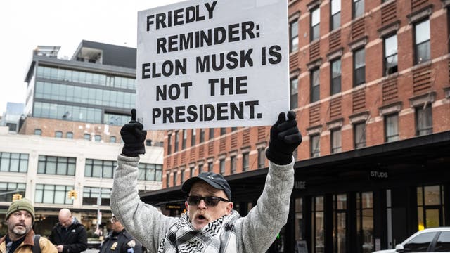 Bay Area protesters take aim at Musk, Trump