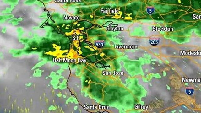 Weather radar tracking Bay Area storm conditions