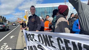 Hundreds protest shuttered FCI Dublin prison becoming ICE detention center