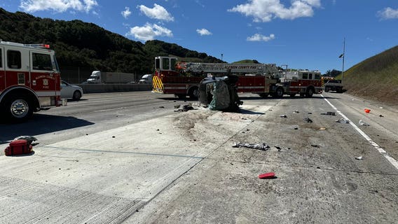 Driver flips car in I-580 crash, CHP recovers unregistered gun