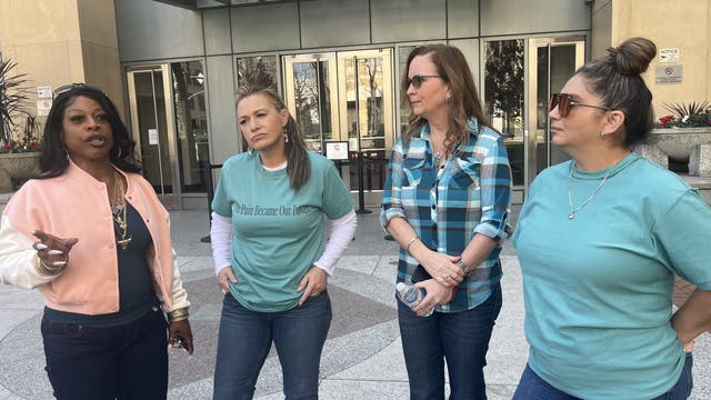 Women attending FCI Dublin officer trial turn T-shirts around to avoid possible mistrial