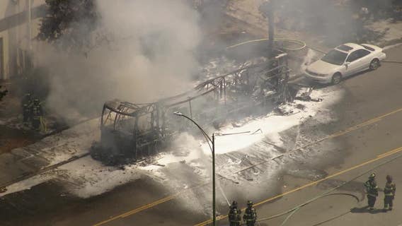 1 dead in RV fire and explosion by San Jose 7-Eleven, arson unit investigating