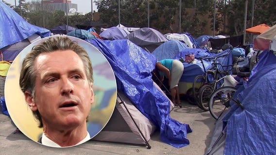 Newsom asks California cities to ban homeless encampments
