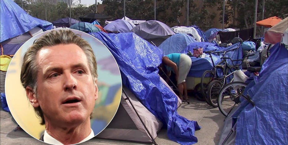 Newsom asks California cities to ban homeless encampments
