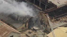 Oakland warehouse building catches fire