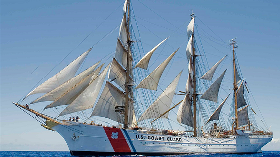 Coast Guard’s massive tall ship 'Eagle’ makes rare San Francisco stop