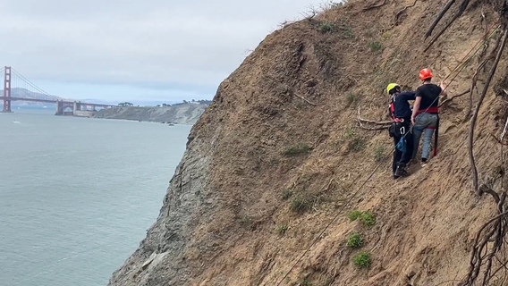 2 rescued from San Francisco cliff after dropping phones