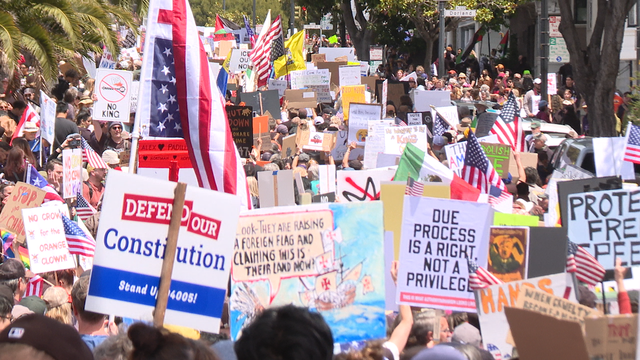 ‘No Kings’ protest stays peaceful as thousands rally in San Francisco
