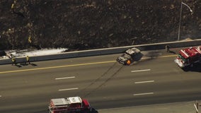 Car fire on I-580 near Altamont Pass spreads to vegetation