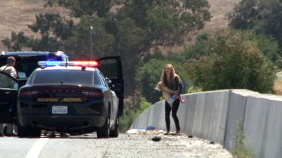 Woman arrested after driving erratically with child inside along Highway 101, CHP says