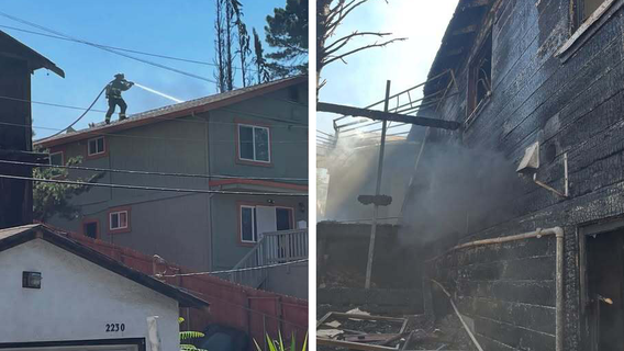 Homes scorched in San Leandro fire
