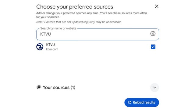 How to make KTVU a ‘preferred source’ when searching on Google