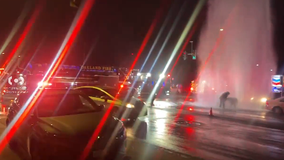 Oakland CHP pursuit of vehicle with no plates ends in crash, injuries and sheared hydrant