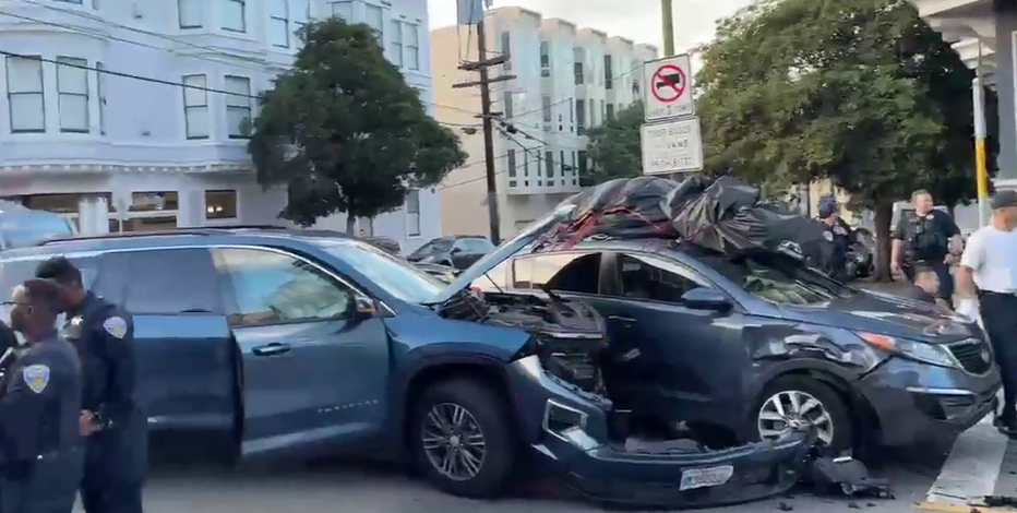 SFPD pursuit ends in car crash in Nob Hill