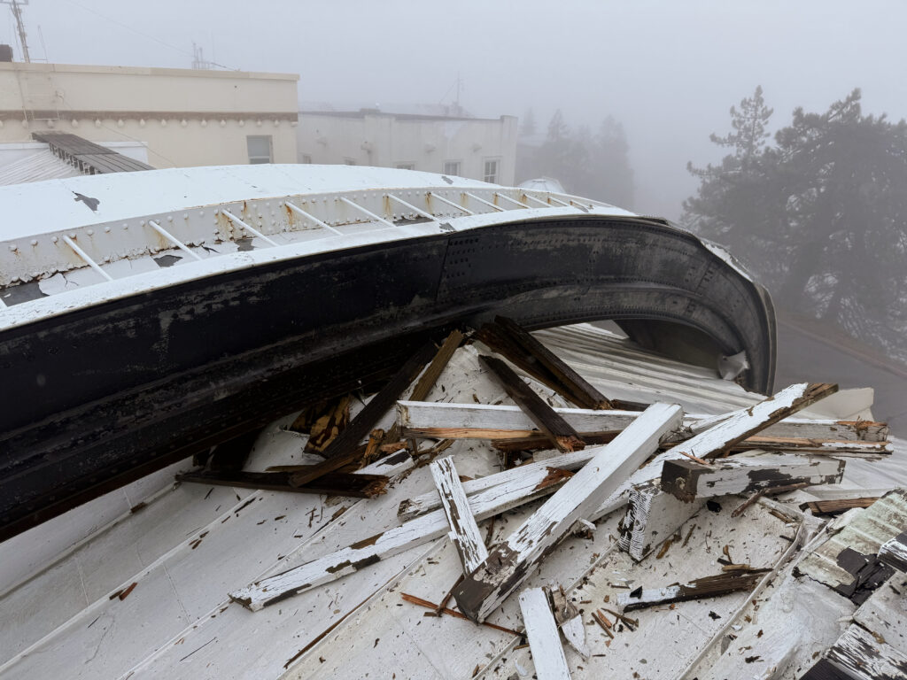 114 mph winds damage, close historic Lick Observatory