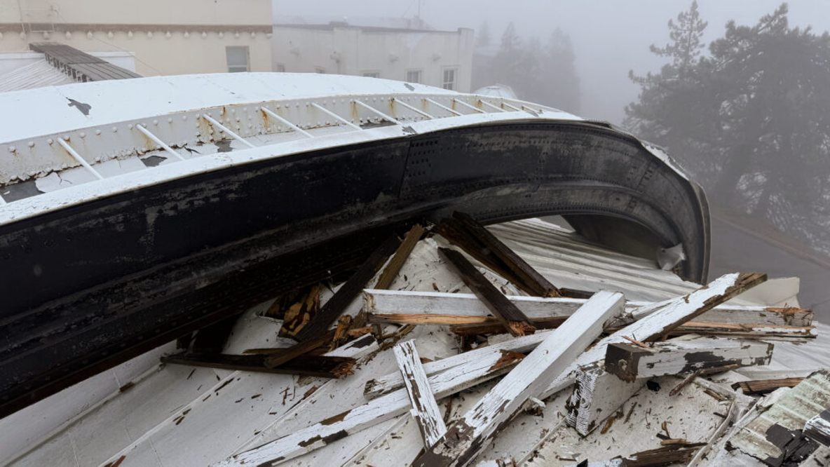 114 mph winds damage, close historic Lick Observatory