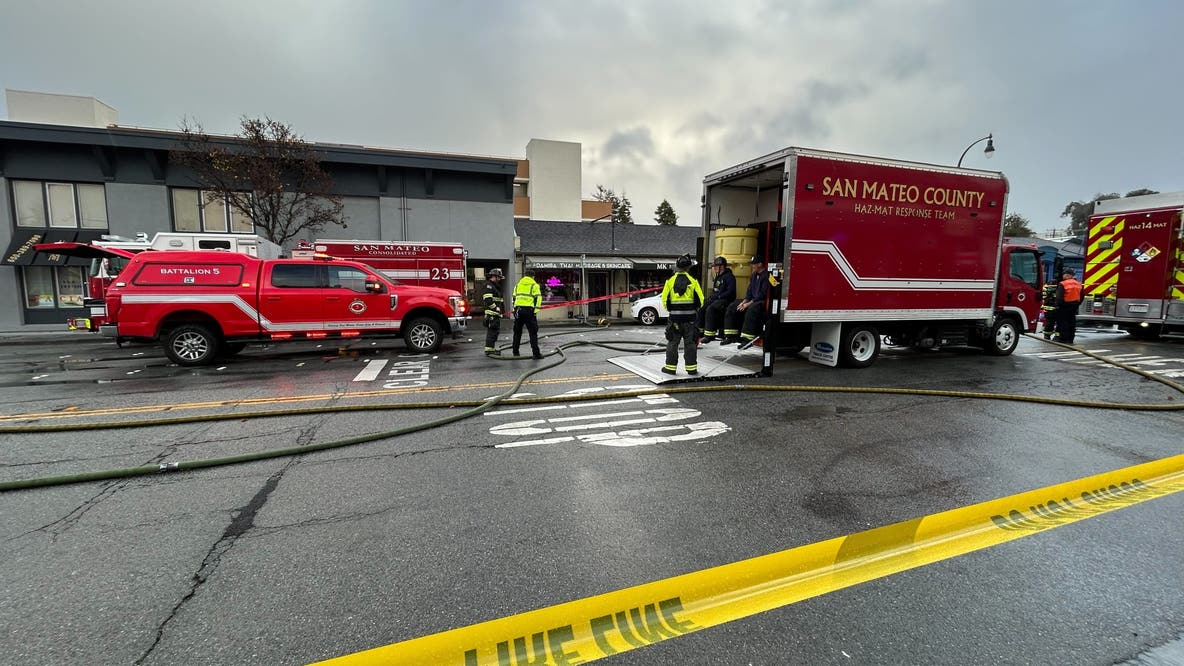San Mateo hazmat crews clear noxious ‘acidic solution’ that left person hospitalized