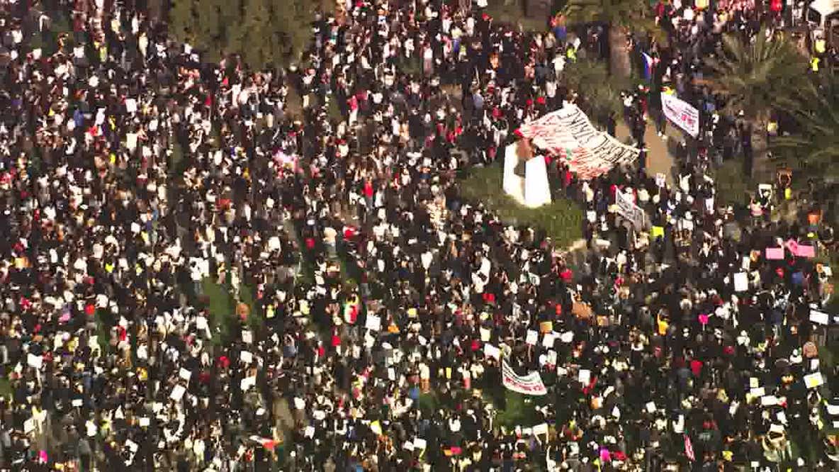 Thousands march in anti-ICE protests across Bay Area