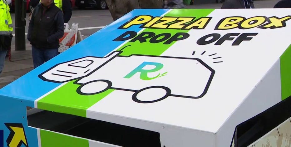 San Francisco's North Beach debuts pizza-box trash cans to cut down on clutter