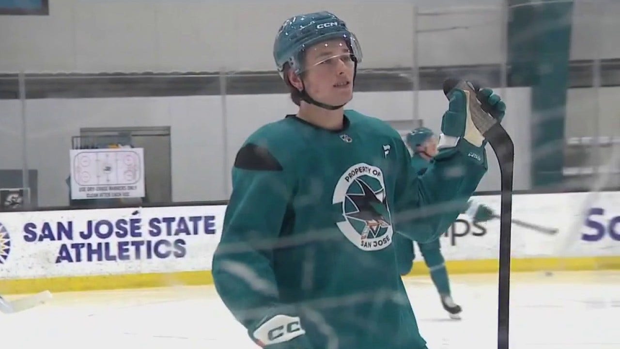 San Jose Sharks' star Macklin Celebrini back on the ice