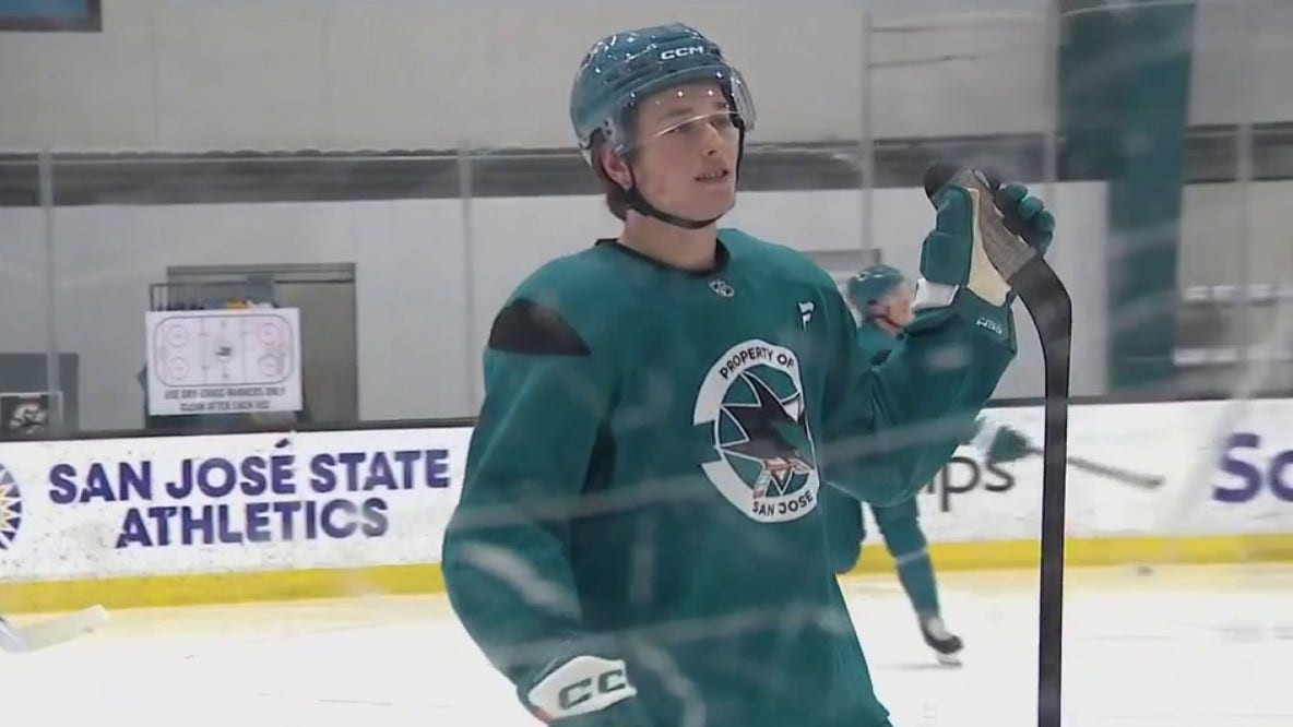 San Jose Sharks' star Macklin Celebrini back on the ice