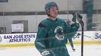 San Jose Sharks' star Macklin Celebrini back on the ice