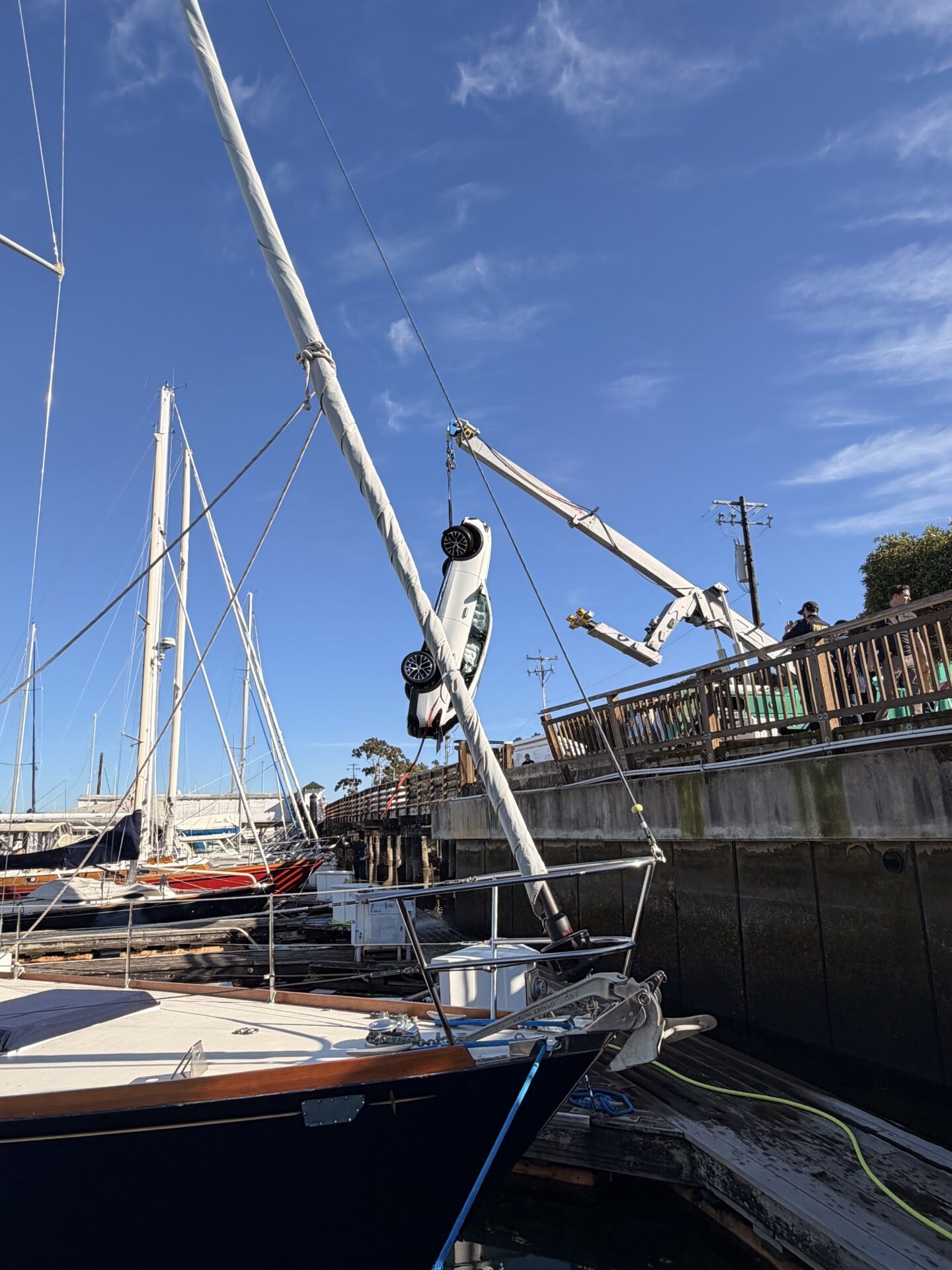 Driver dies after vehicle becomes submerged in water at Sausalito Yacht Harbor