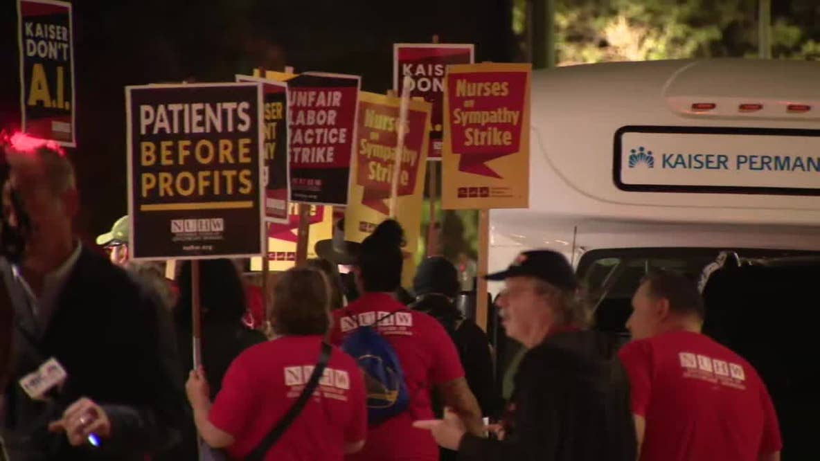 Thousands of Kaiser nurses, therapists walk off job in one-day strike