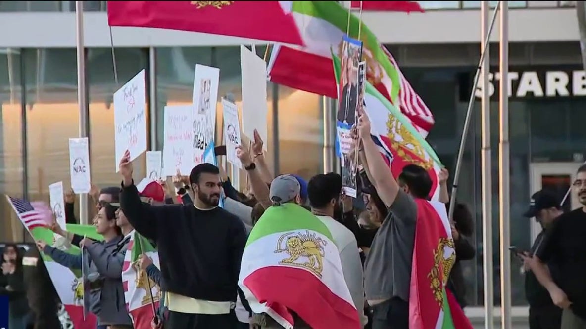 Anti-war protesters in San Jose met by Iranian counter protesters grateful to Trump