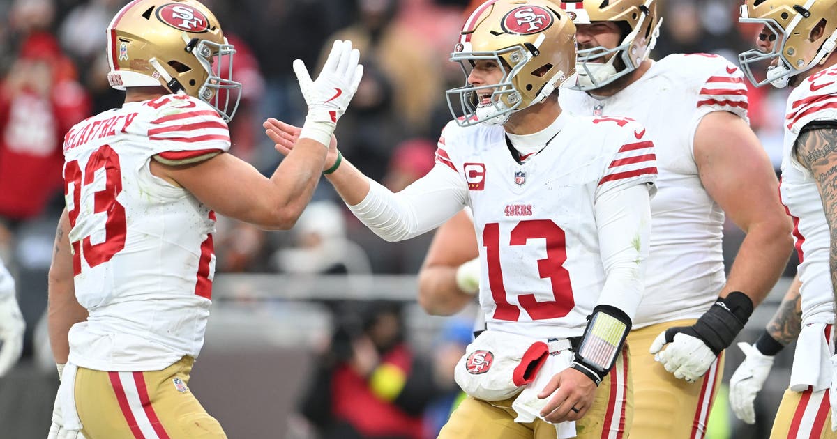 Brock Purdy and Christian McCaffrey together in San Francisco 49ers uniforms